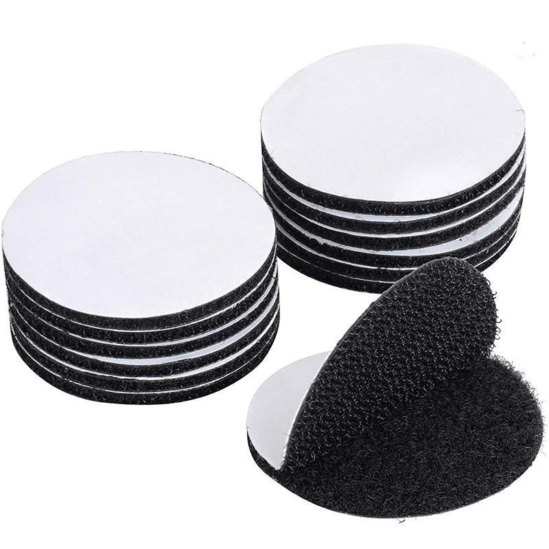 2-cf7f656c-2286-4c16-8763-828241fcb207.jpg Self Adhesive Hook Loop Interlocking Tapes Dots Fastening Mounting Double Sided Sticky Tape with Sticky Backing Tape-Black Round Type