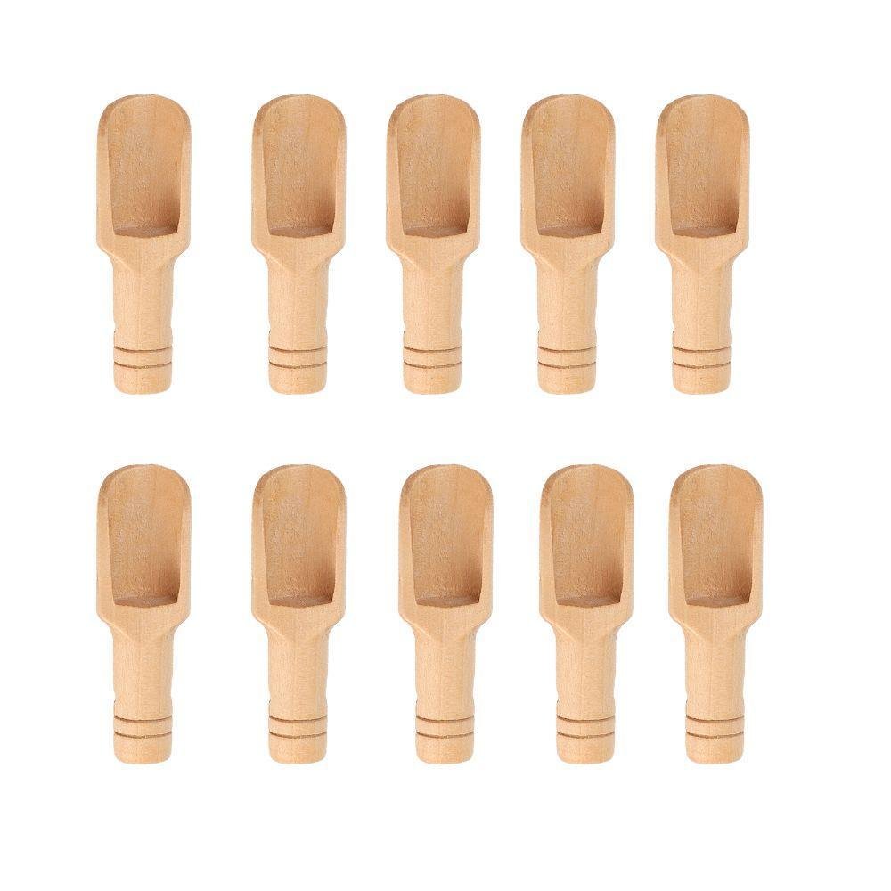 5pcs/set Mini Salt Spoons Wooden Coffee Tea Scoops Honey Coffee Condiment Salt Sugar Tea Spoon Kitchen Utensils
