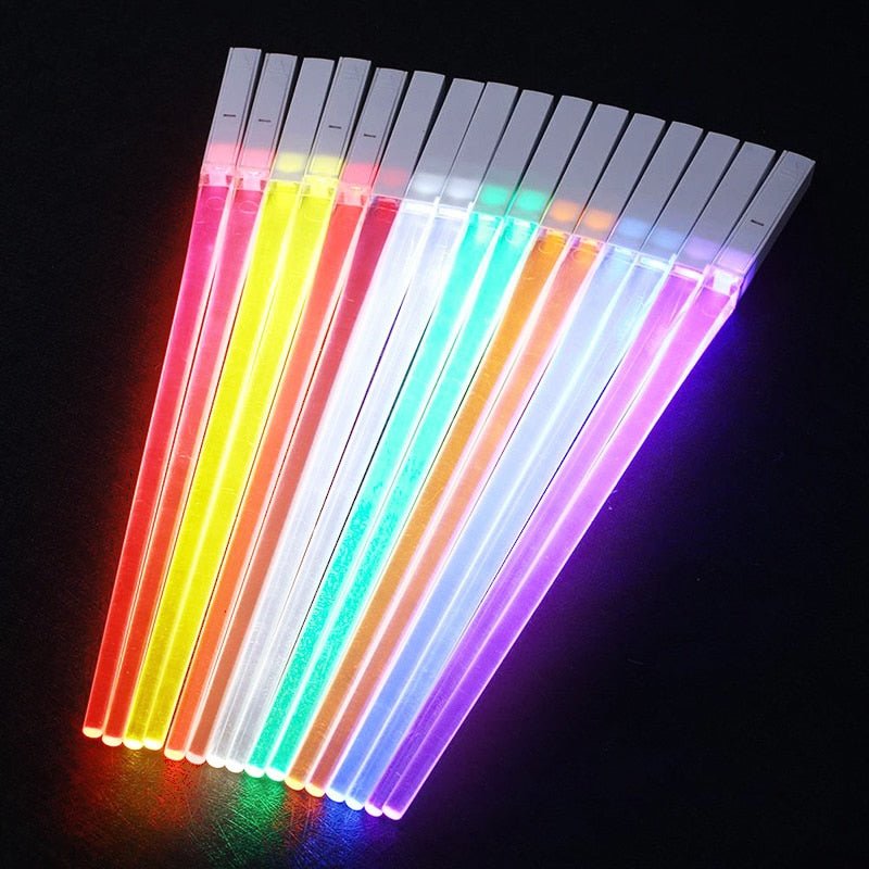 Chopsticks that glow with LED lights for a fun party