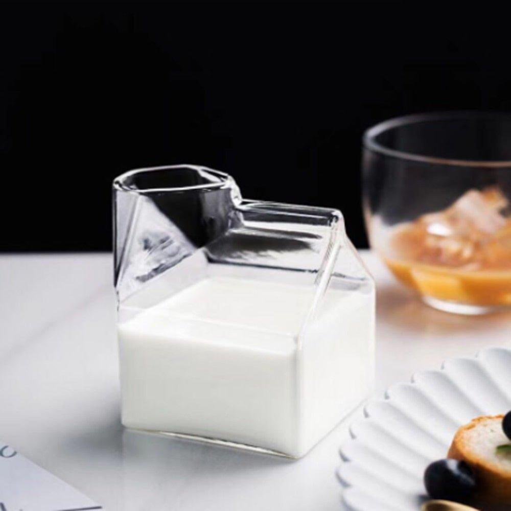 Carton milk box coffee mug and cup Milk mug 350ML glass mug milk Half Pint Style Creative Creamer Jug Christmas birthday gift