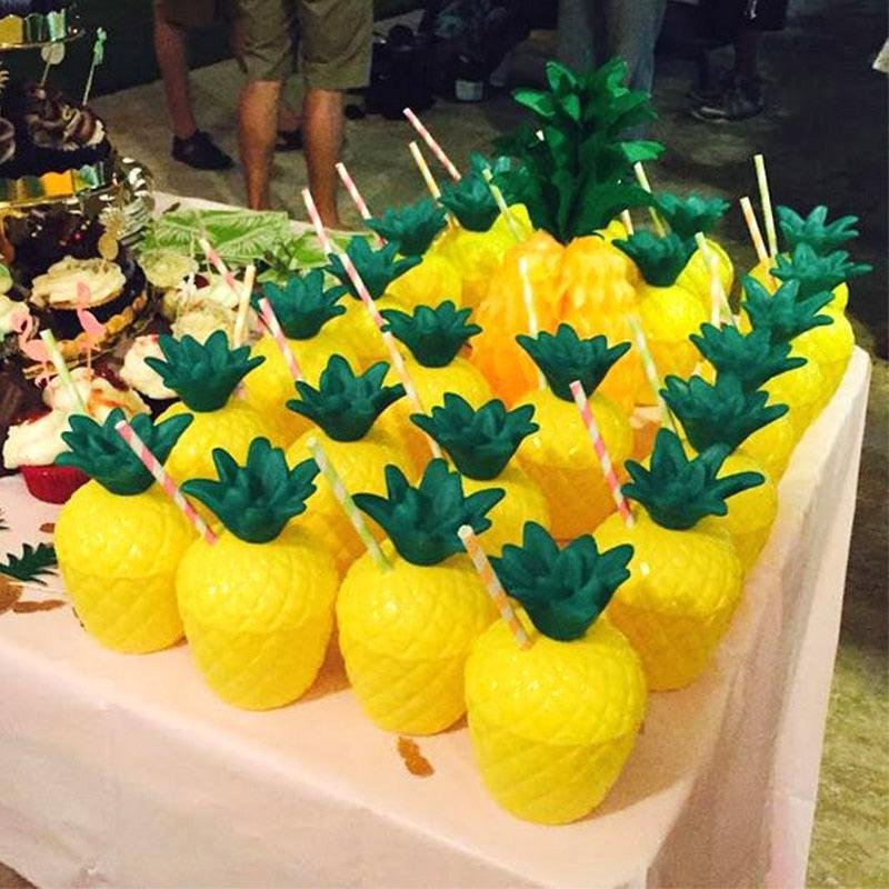 Flamingo Aloha banner Summer Wedding Hawaiian Tropical Party Decor Hawaii Party Luau Decoration Pineapple Coconut Drinking Cup