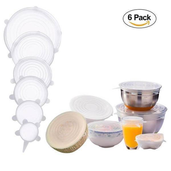 stretch-fit-silicone-stretch-lids-6pcs-kitchen-transparent-4098080669754.jpg Stretch & Fit - Silicone Stretch Lids (6pcs)